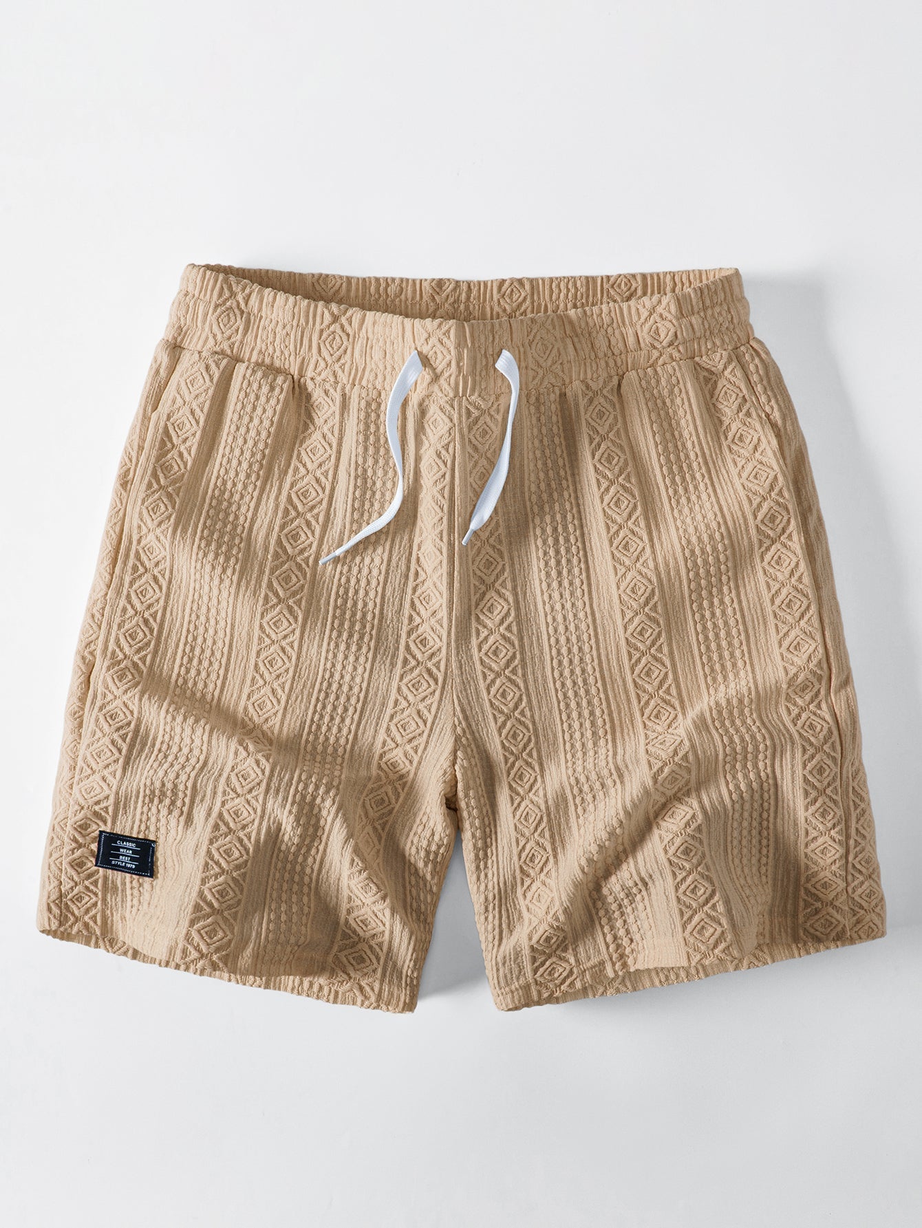 Geometry Jacquard Button Up Shirt & Drawstring 8" Shorts Set