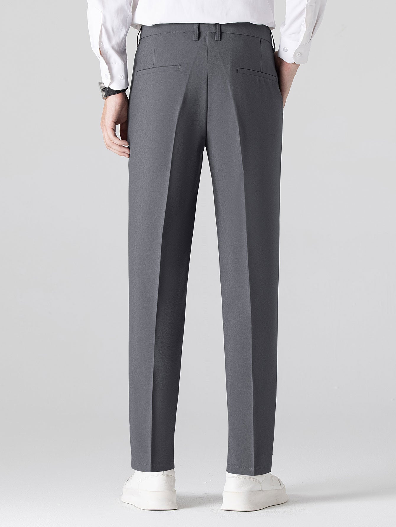 Textured Contrast Crew Neck Knit T-Shirt & Slim Fit Tapered Trousers
