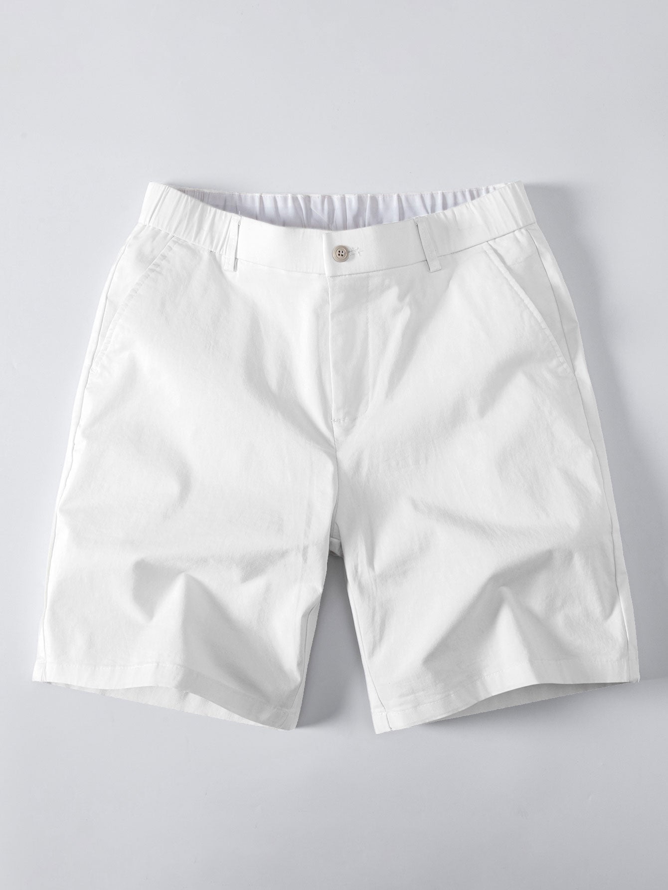 Geometric Jacquard Johnny Collar Polo & Elastic Waist Chino Shorts