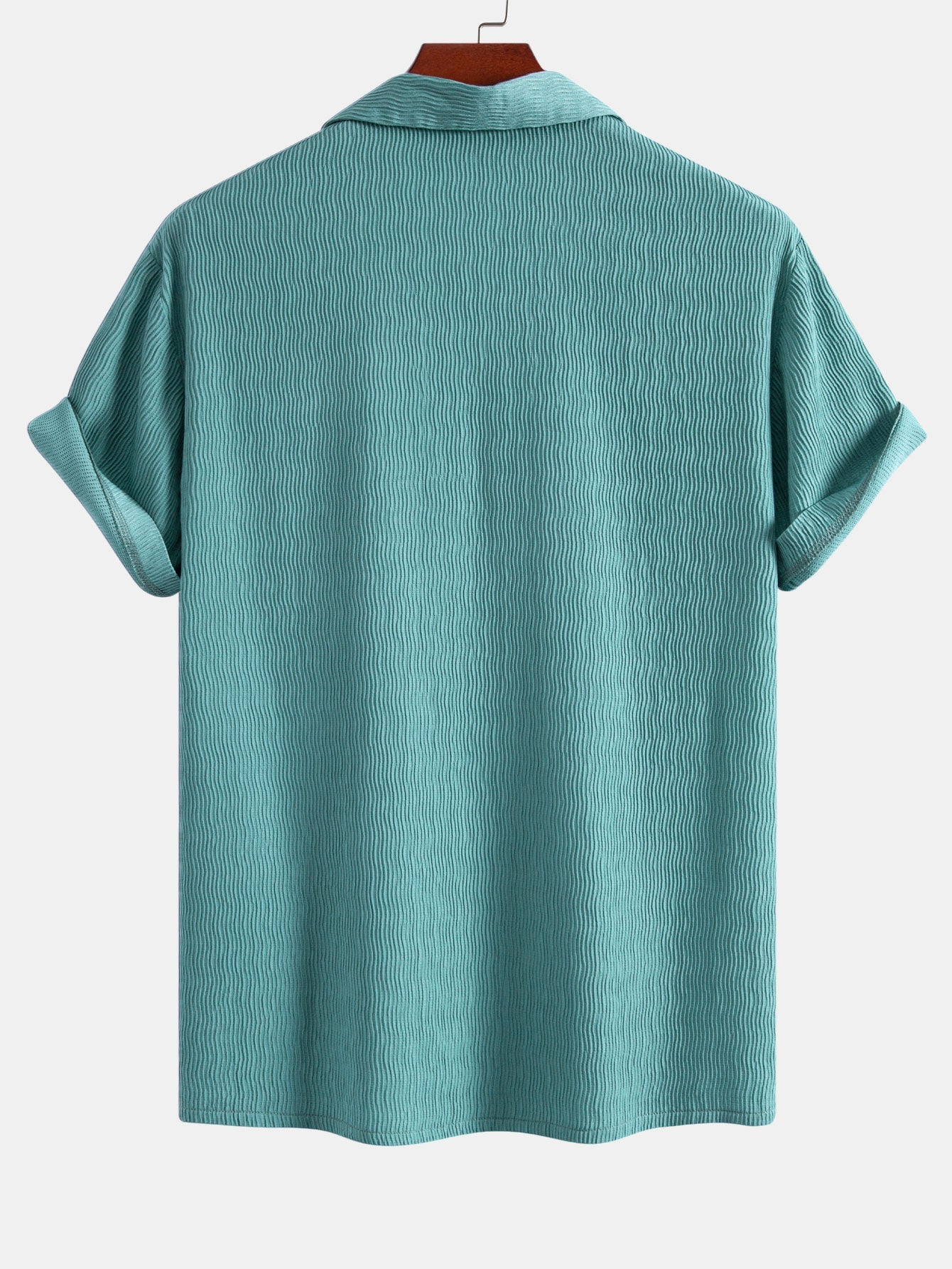 Textured Seersucker Short Sleeve Shirt & Drawstring 6“ Shorts Set