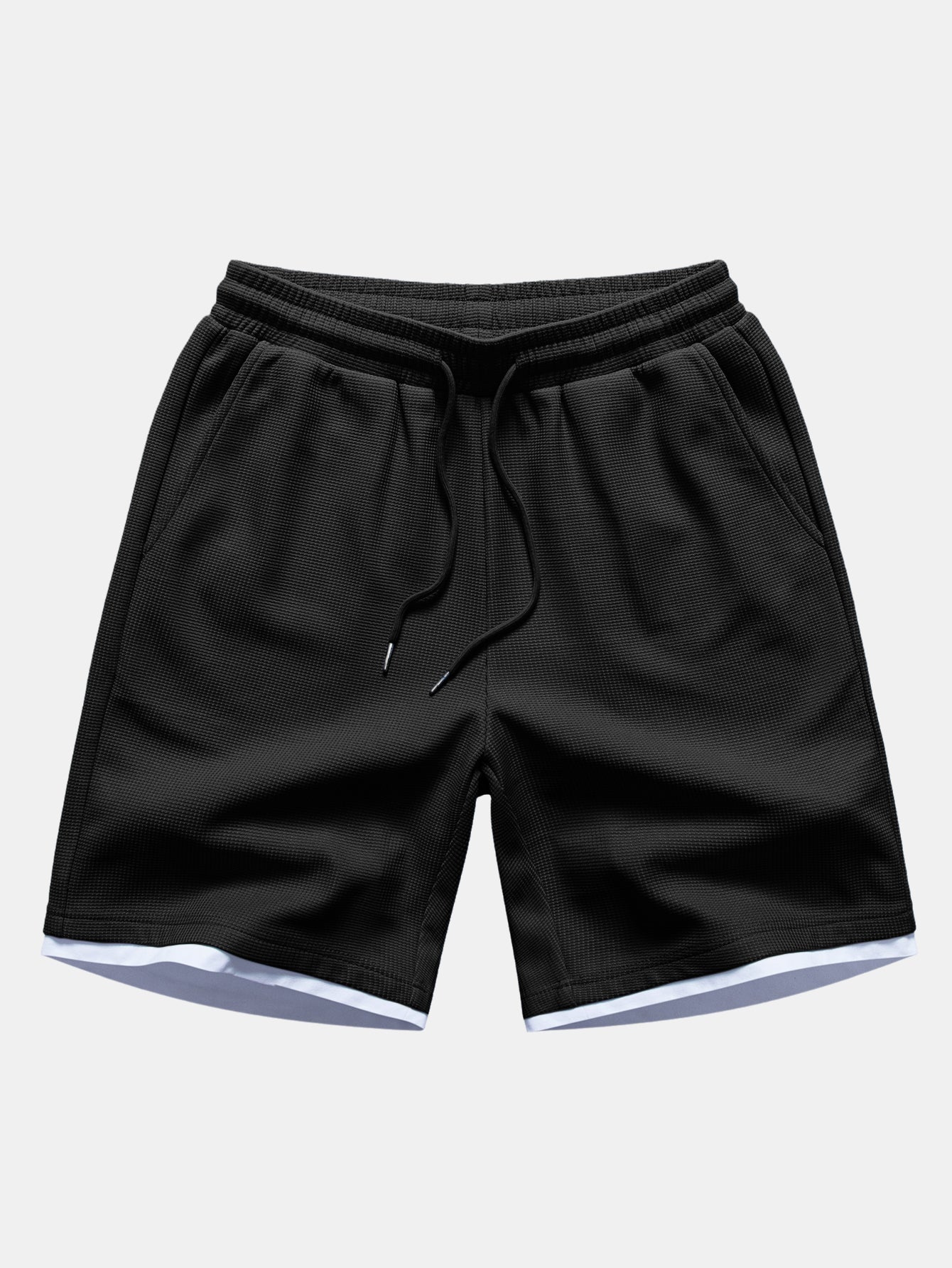 Relax Fit 2 In 1 Waffle Crew Collar T-Shirt & Waffle 7″ Shorts