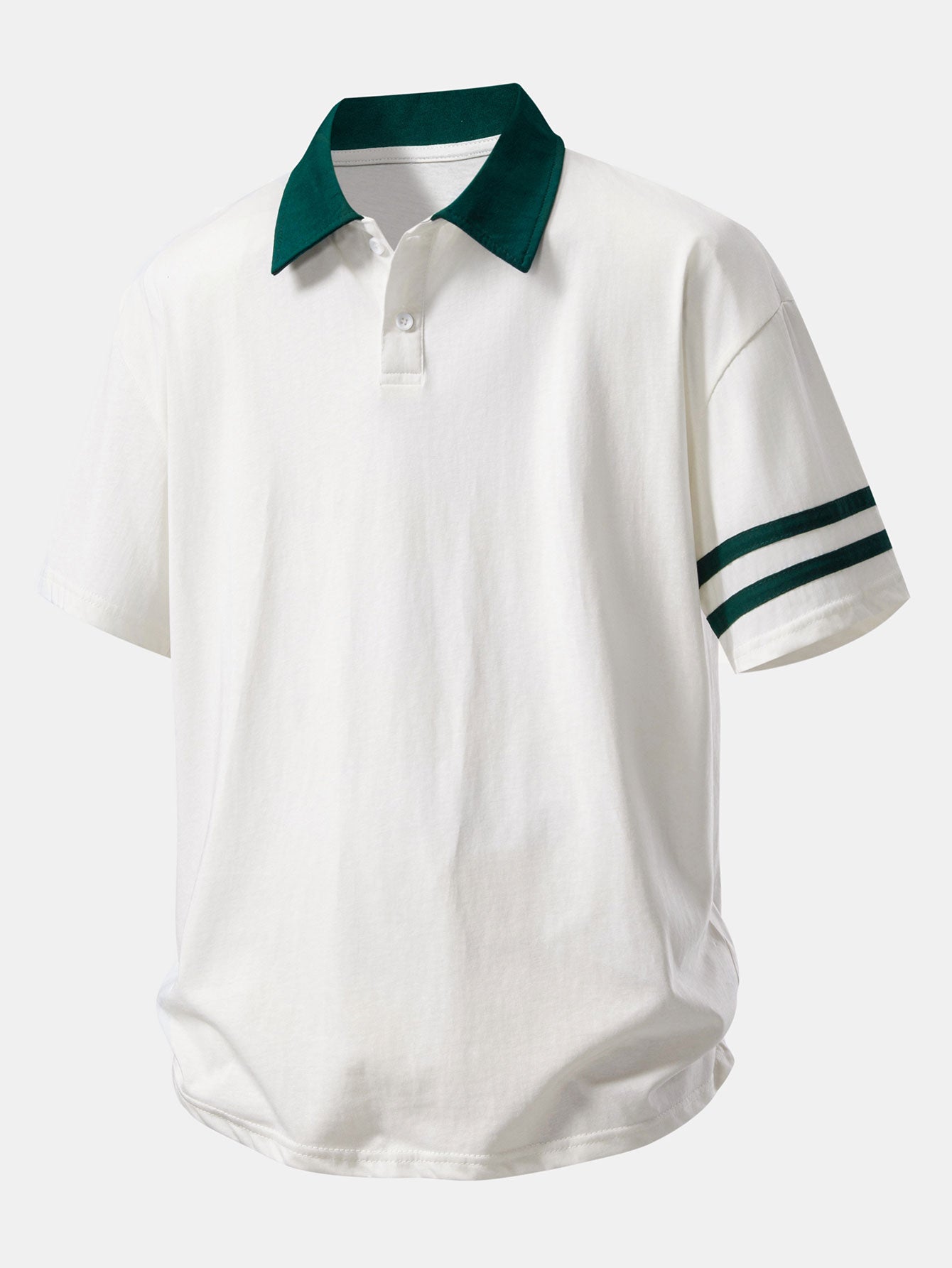 Relax Fit Contrast Collar Polo Shirt & Cotton Drawstring 7" Shorts