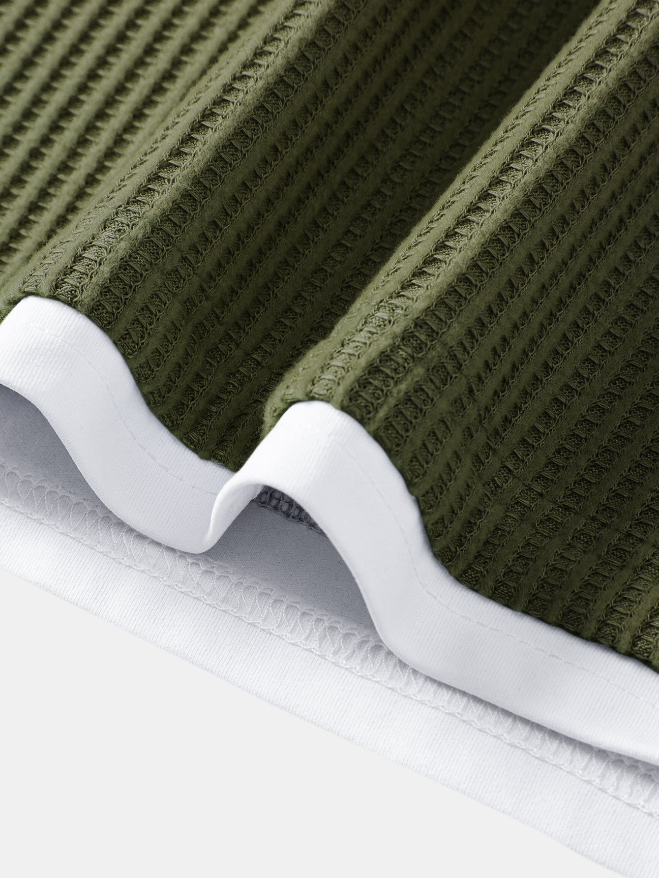 Relax Fit Waffle 2 In 1 Notched Collar T-Shirt & Drawstring Knitted Waffle Pants