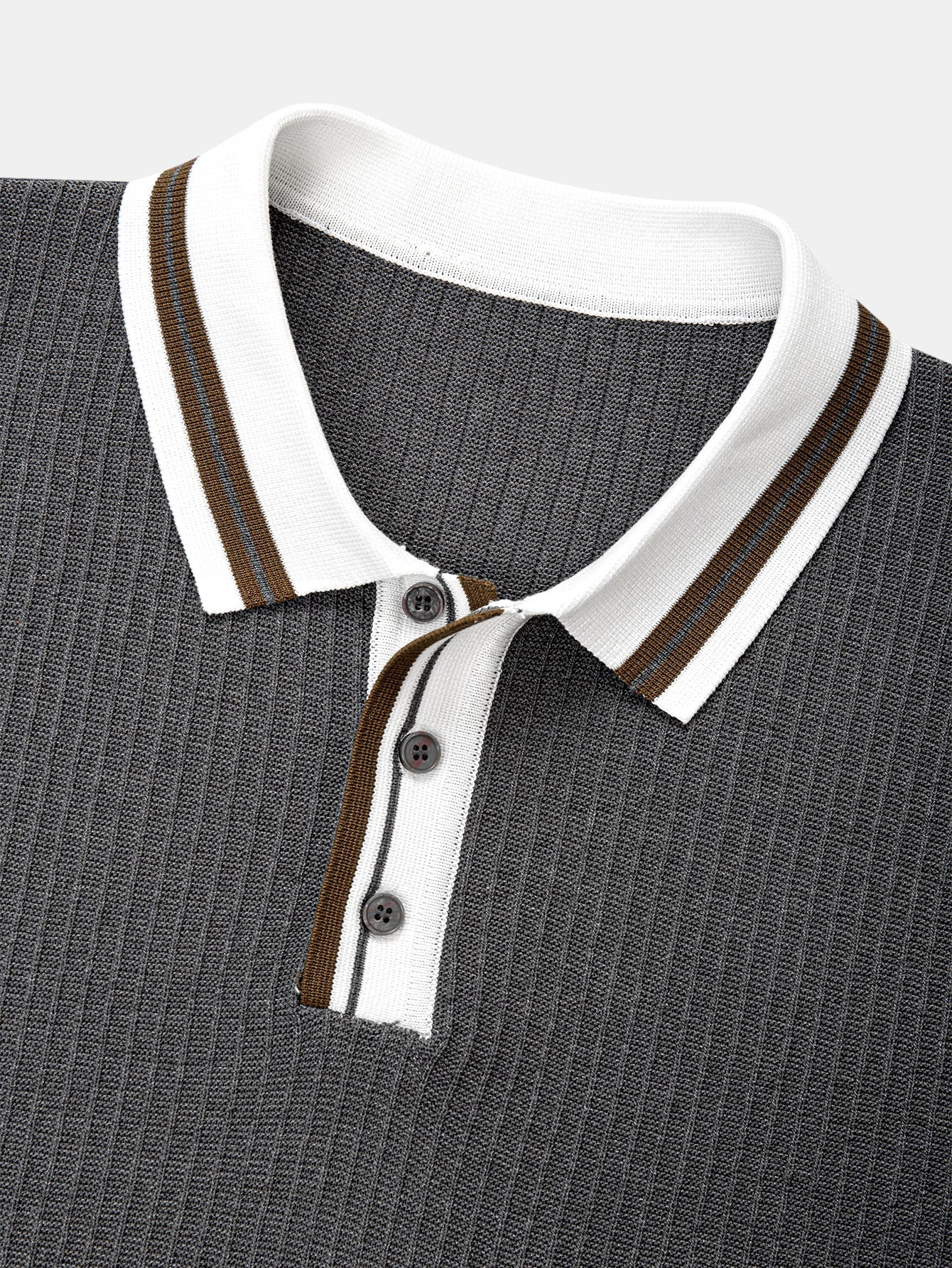 Contrast Trim Knit Polo Shirt & Slim Fit Tapered Trousers