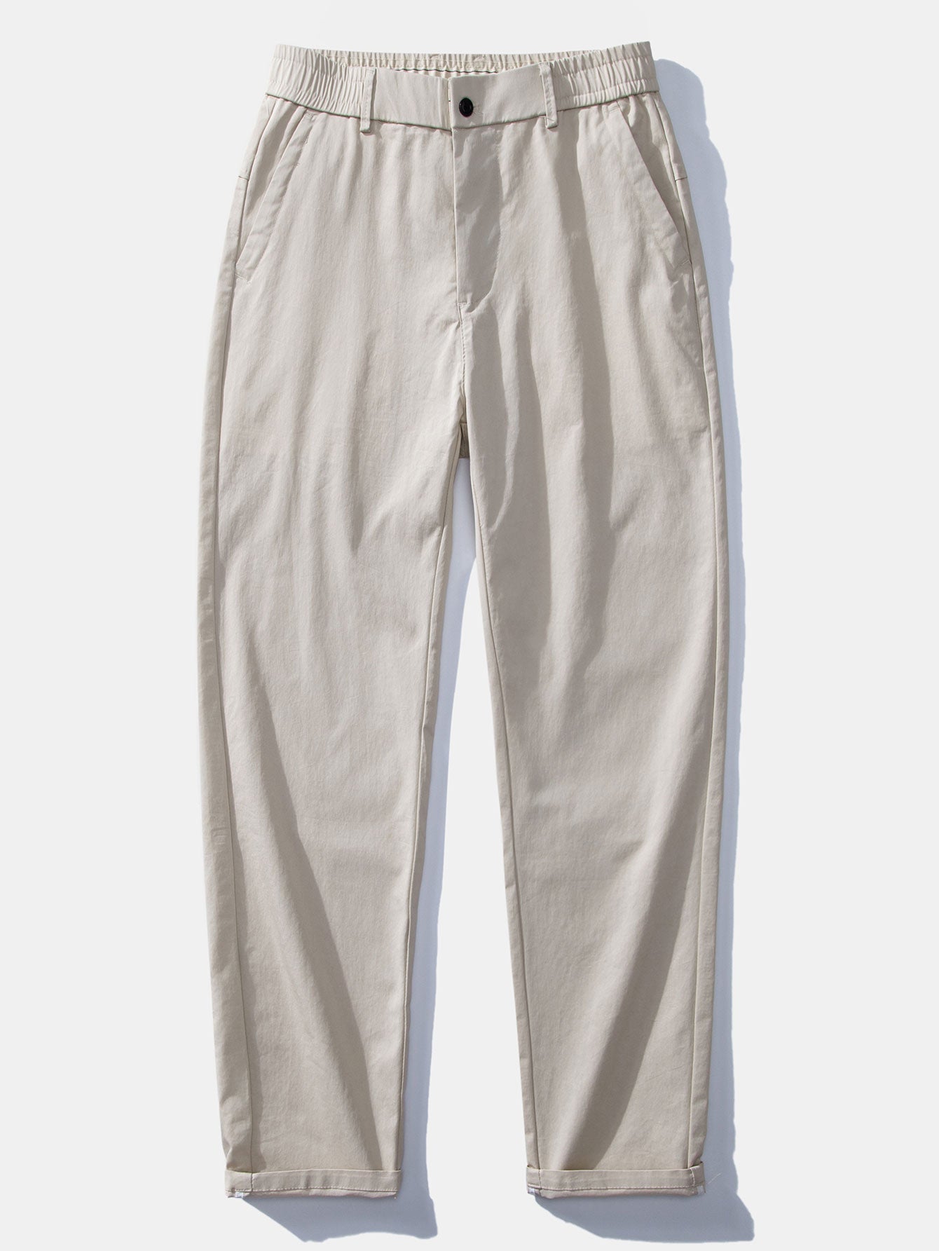 Twisted Jacquard Knit Polo & Elastic Waist Straight Leg Trousers
