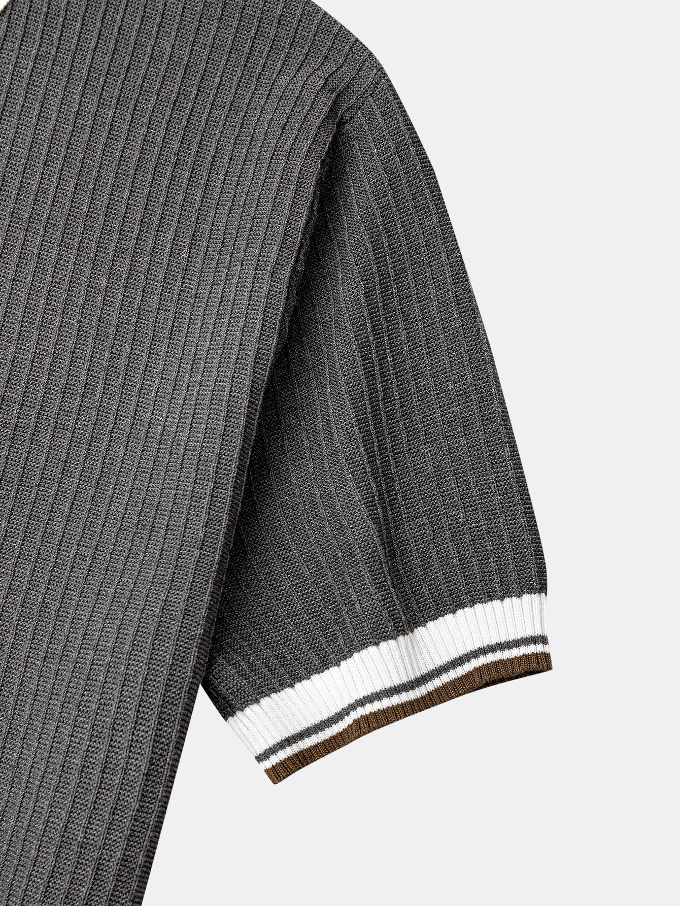 Contrast Trim Knit Polo Shirt & Slim Fit Tapered Trousers