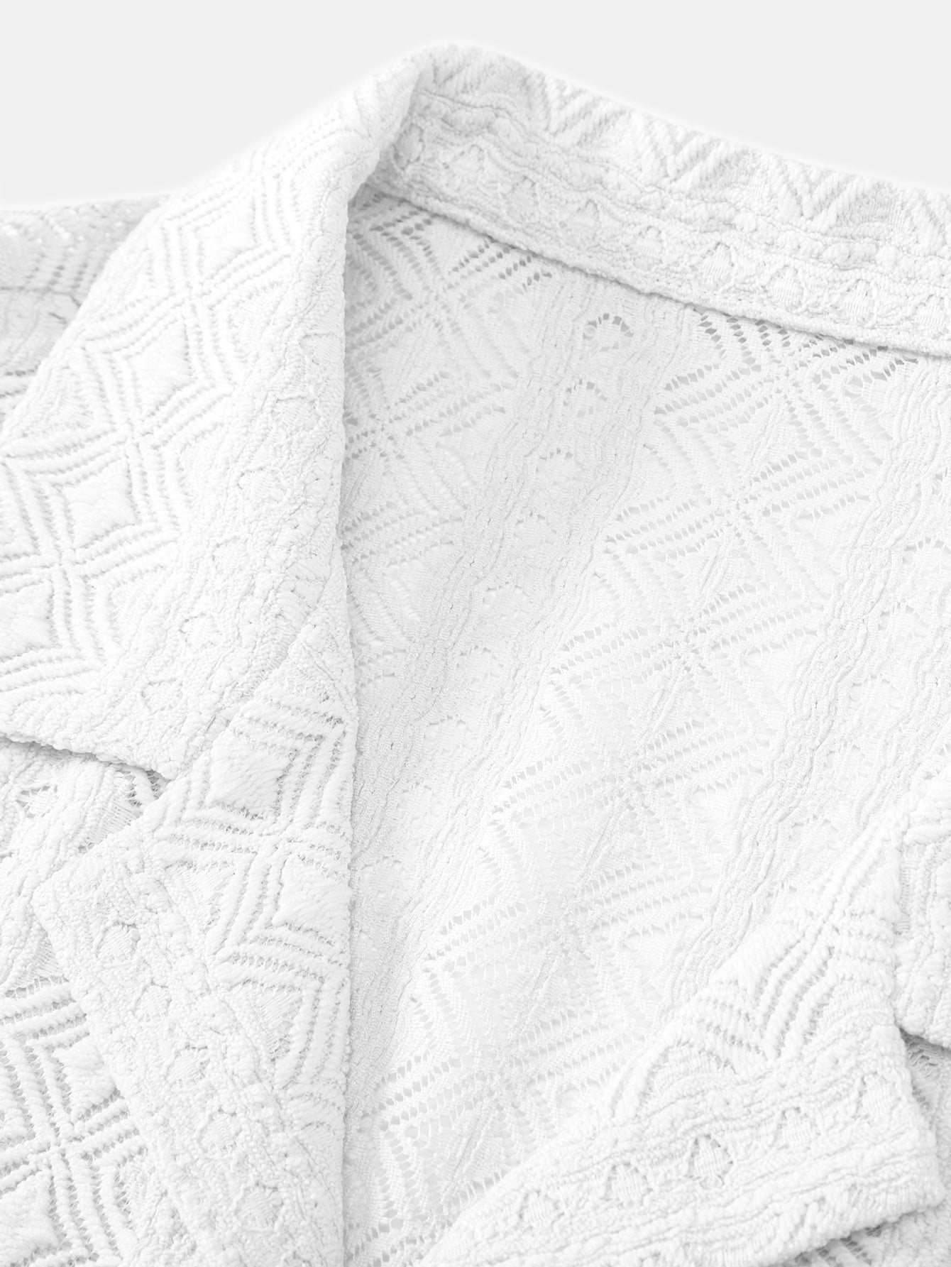 Geometric Jacquard Cuban Shirt & Straight Leg Linen Pants