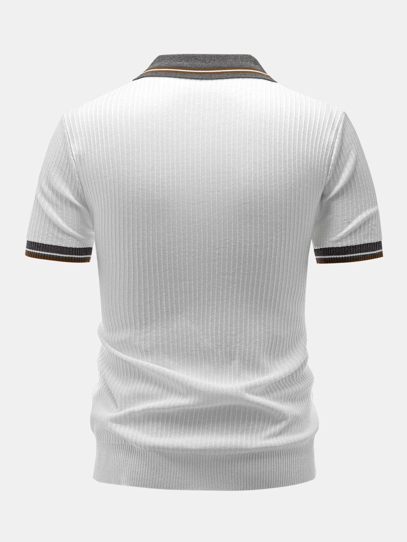 Contrast Trim Knit Polo Shirt & Slim Fit Tapered Trousers