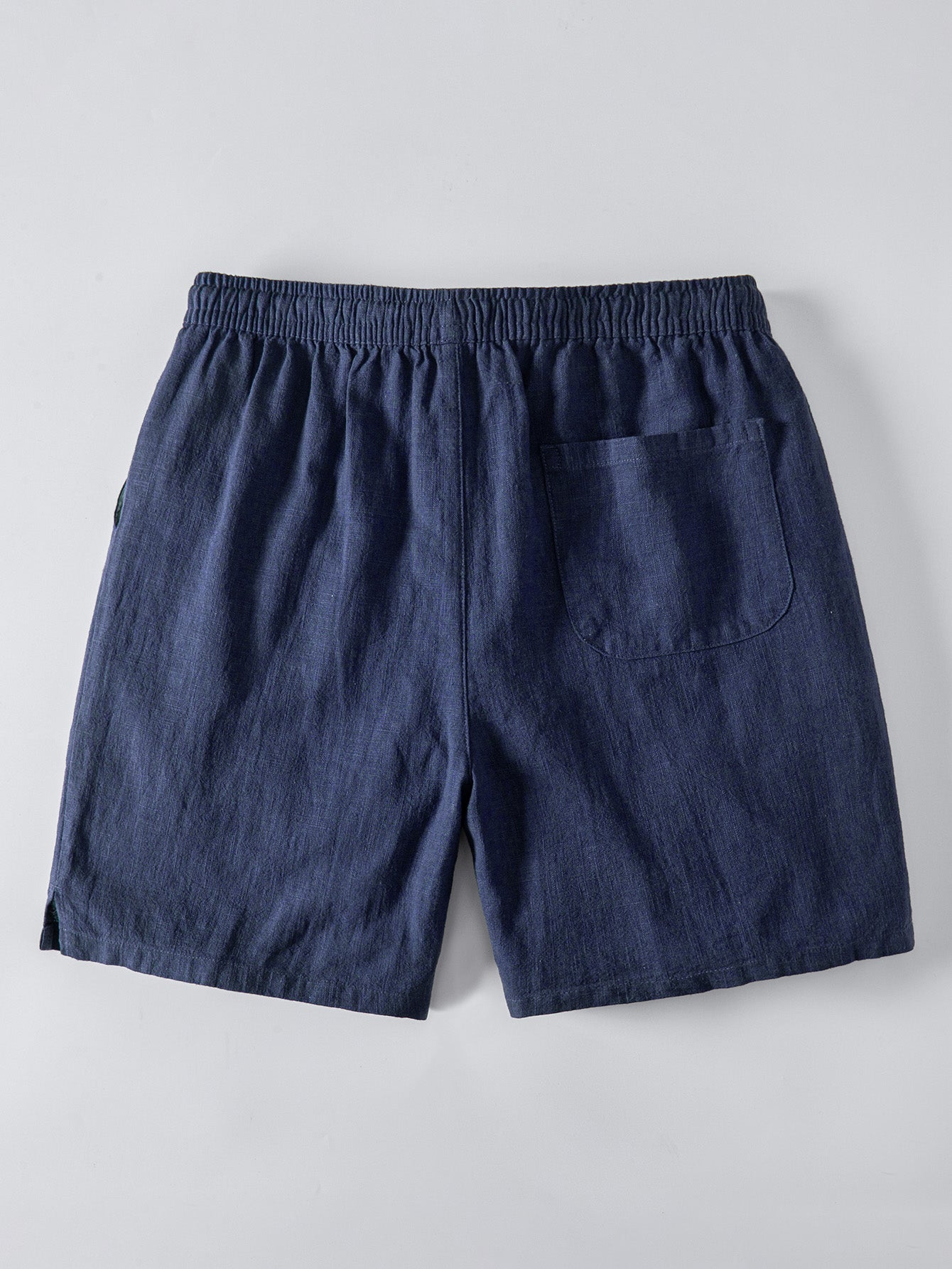 Geometry Rhombus Jacquard Button Up Shirt & Linen Blend Drawstring 7" Shorts