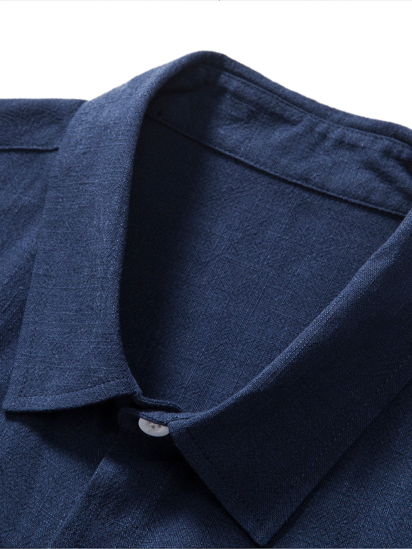 Linen Rayon Blend Button Up Shirt & Linen Blend Drawstring 7" Shorts