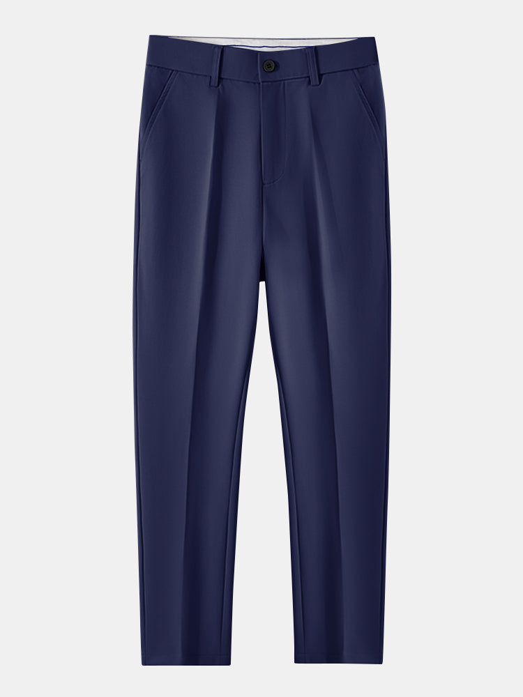 Contrast Knit Waffle Johnny Collar Polo & Slim Fit Tapered Trousers