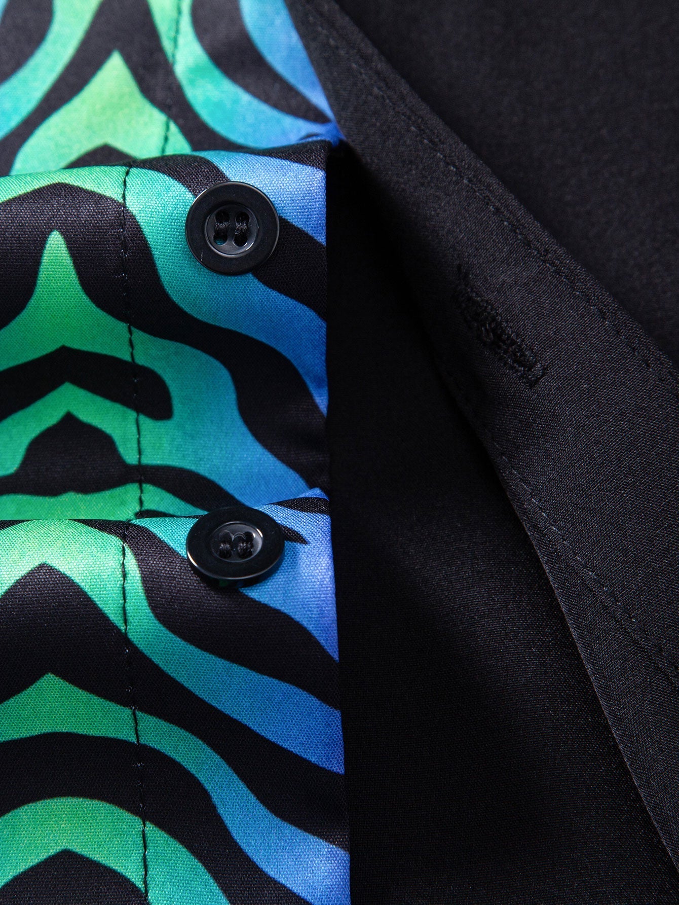 Colorful Tiger Patchwork Button Up Shirt & Swim Shorts