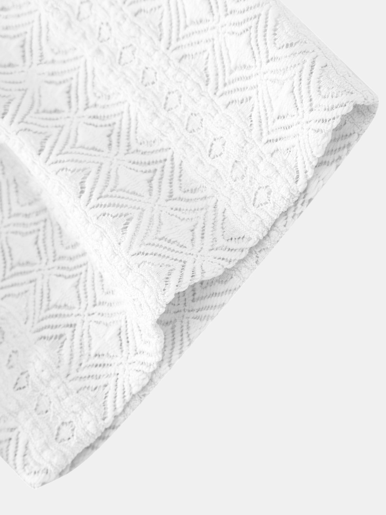 Geometric Jacquard Cuban Shirt & Crinkle Textured Drawstring 5" Shorts