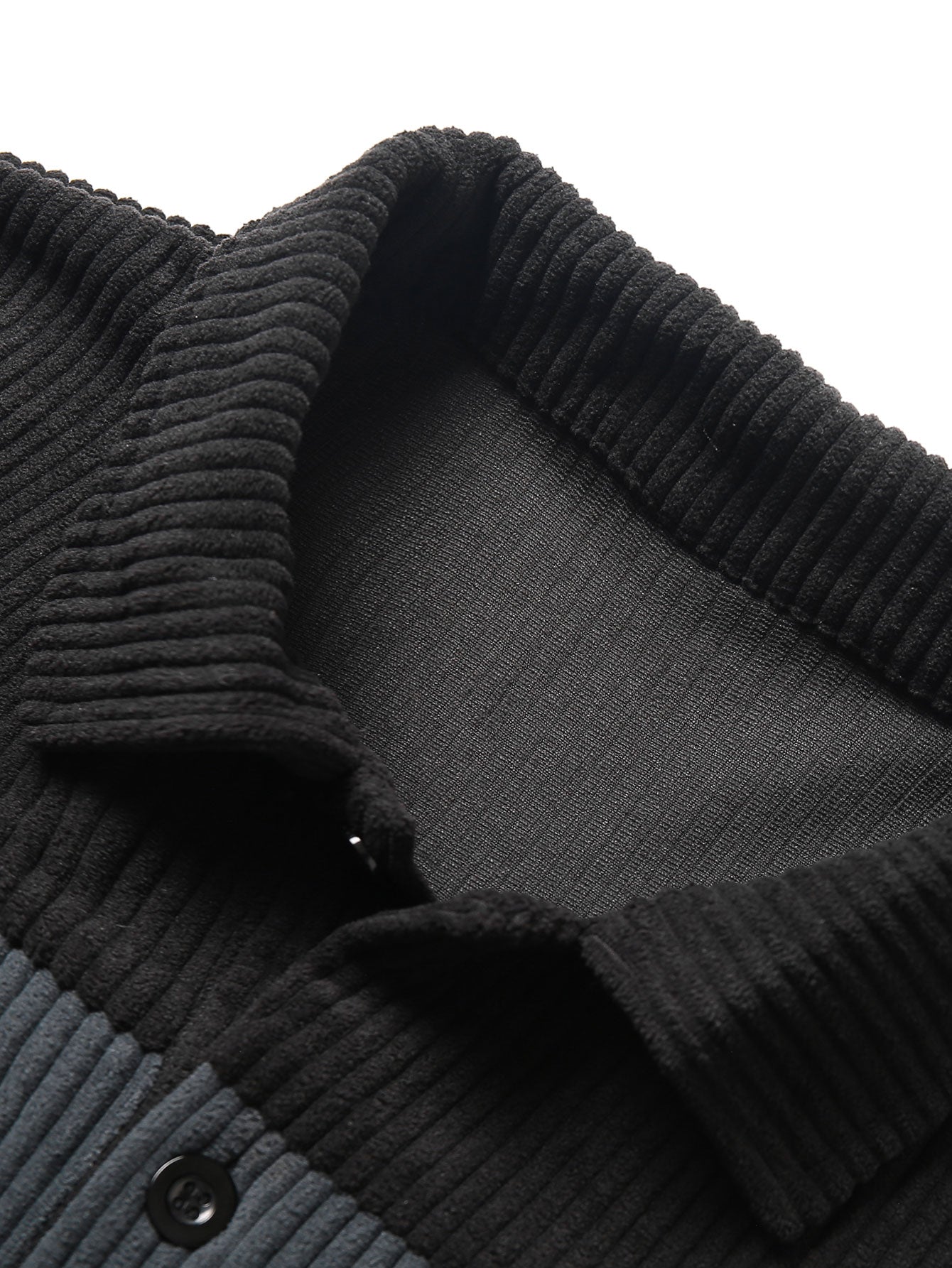 Contrast Corduroy Polo Sweatshirt & Corduroy Jogger Pants