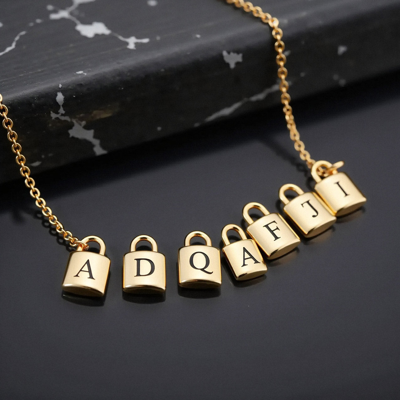 Padlock Initial Necklace (Bundle)