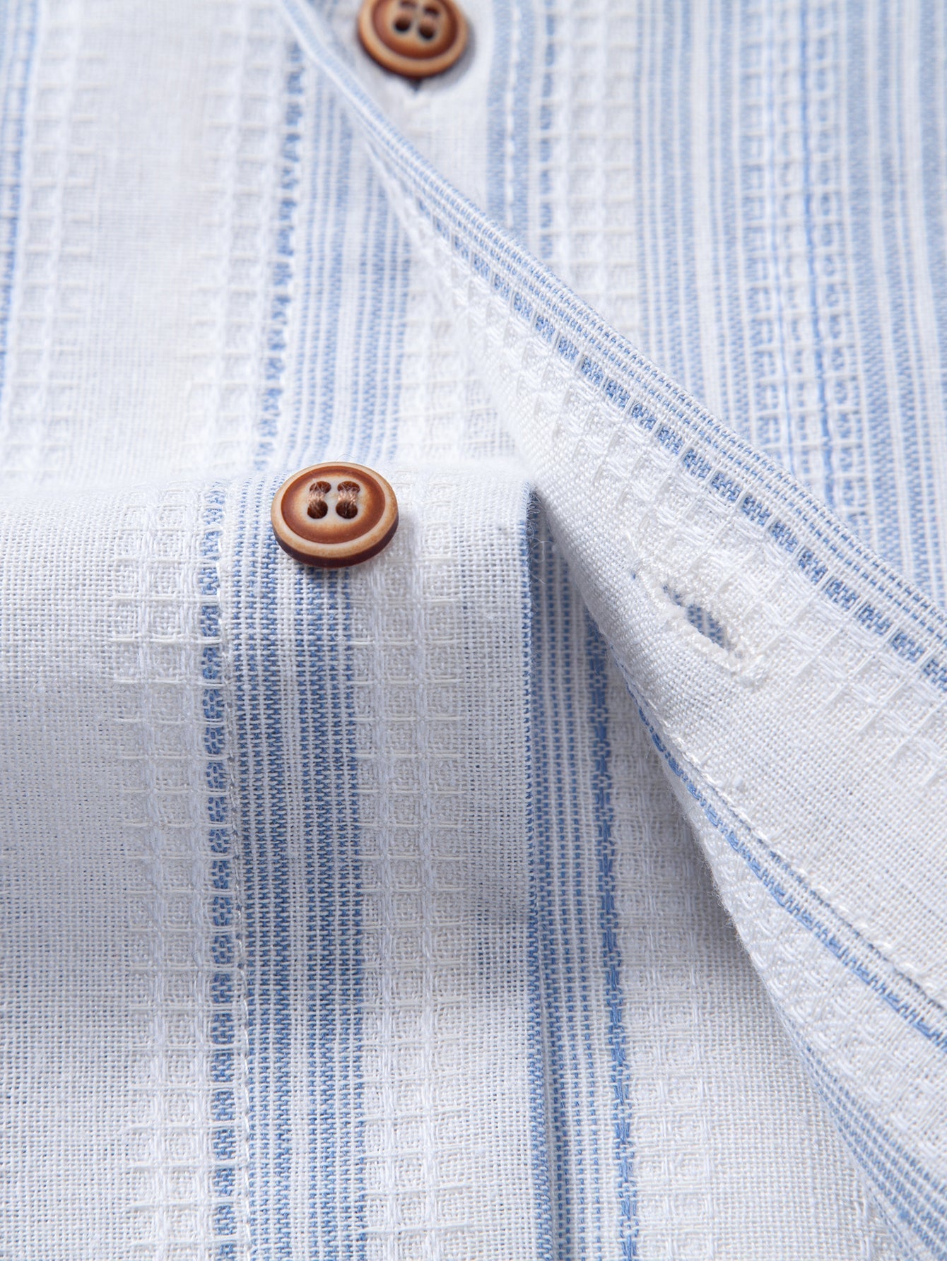 Stripe Linen Look Button Up Shirt & Straight Leg Linen Pants