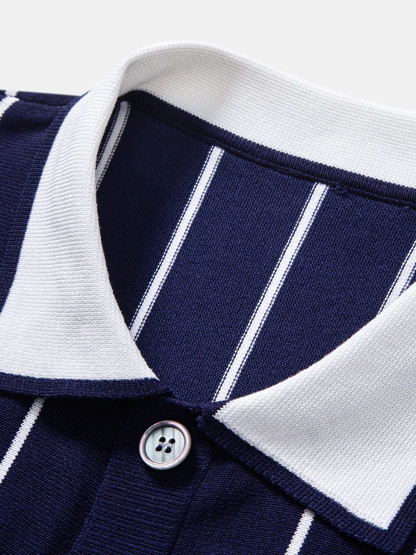 Stripe Button Up Knit Shirt & Elastic Waist Chino Shorts