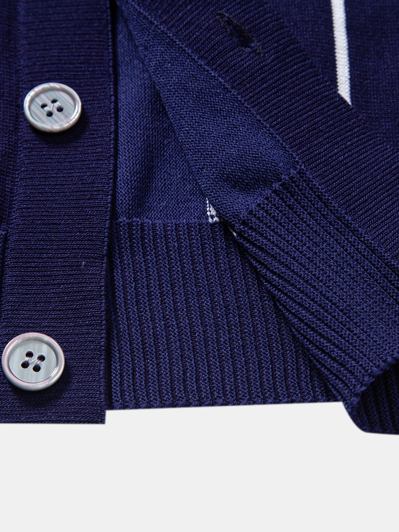Stripe Button Up Knit Shirt & Straight Leg Ribbed Pants