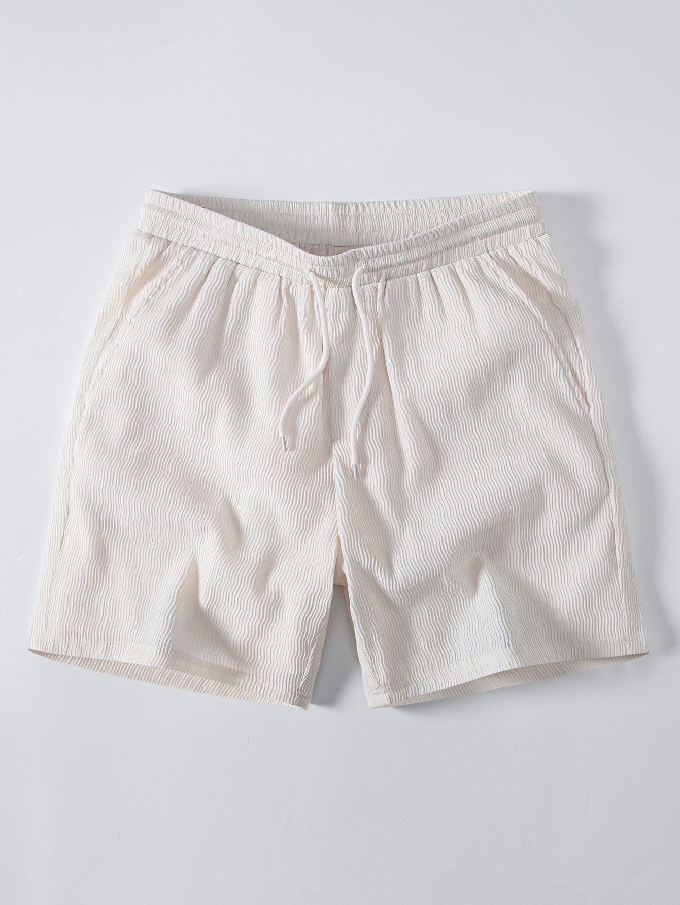 Textured Seersucker Short Sleeve Shirt & Drawstring 6“ Shorts Set