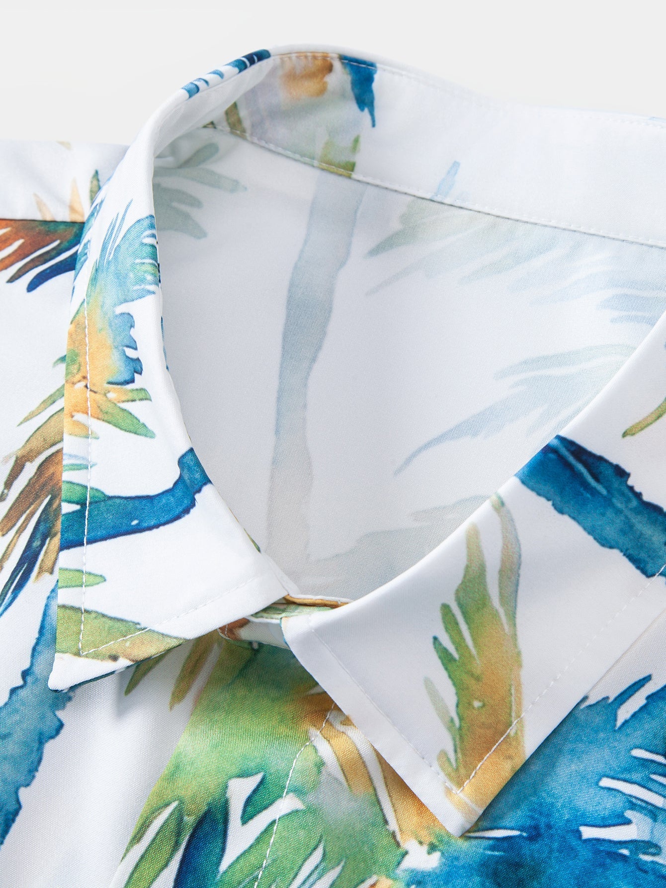Watercolor Palm Tree Print Shirt & Swim Shorts