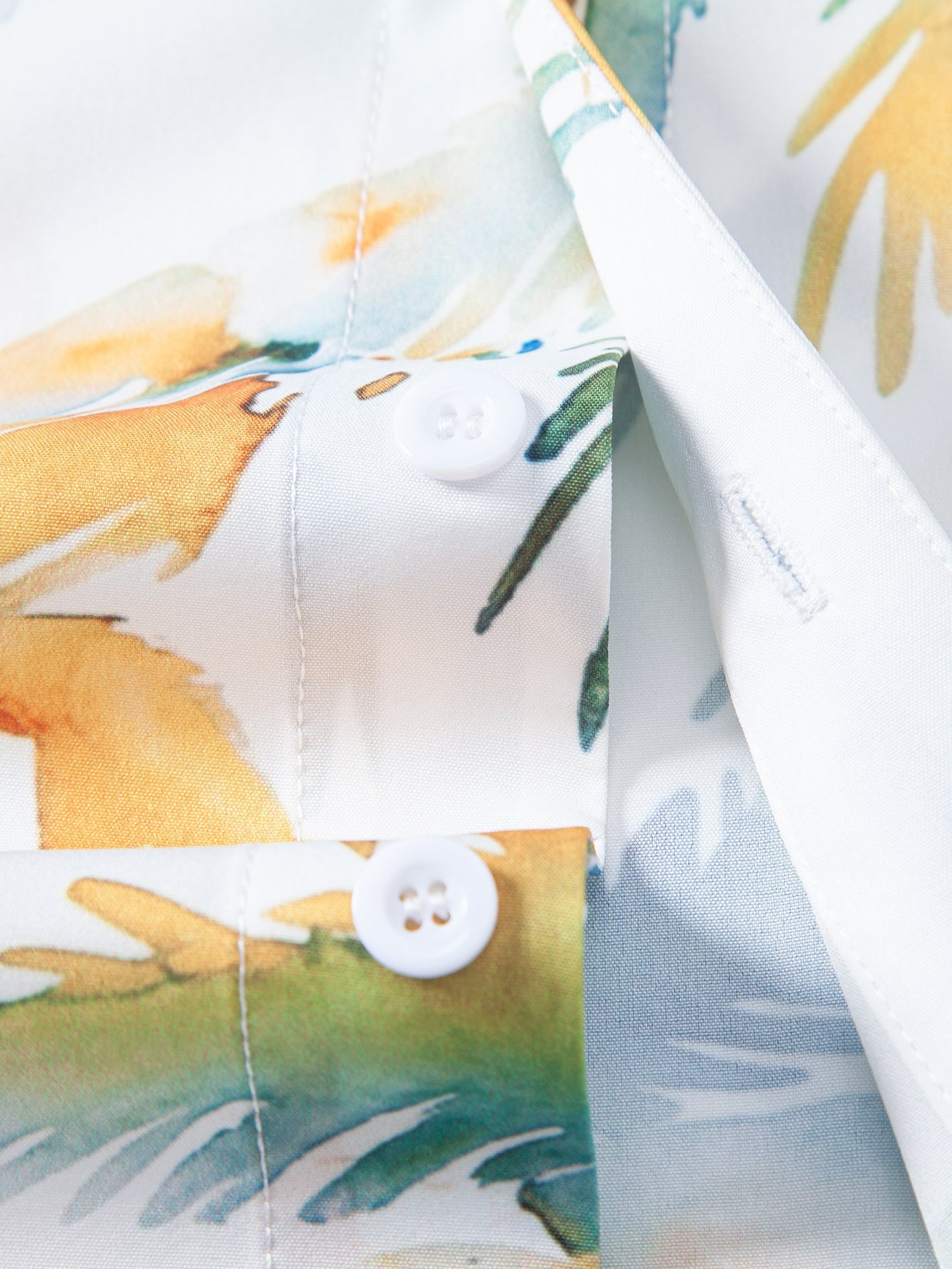 Watercolor Palm Tree Print Shirt & Swim Shorts