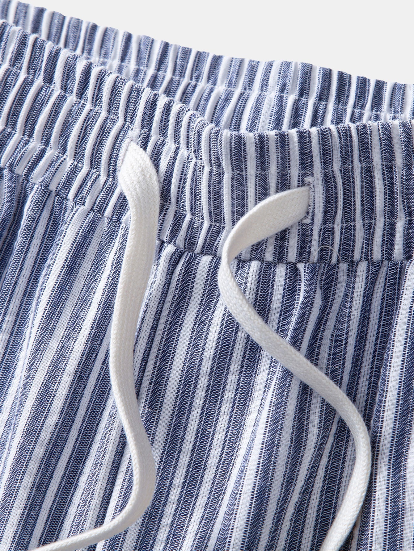 Stripe Linen Look Button Up Shirt & Linen Look Stripe Straight Leg Pants