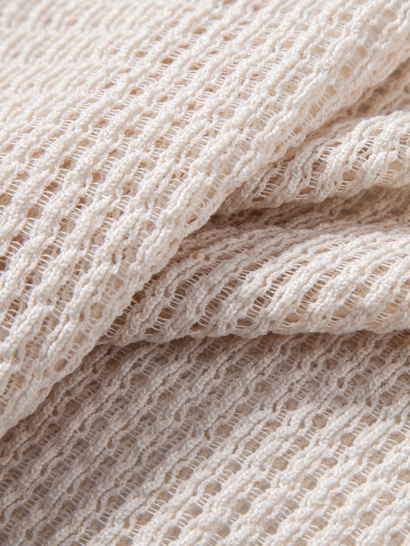 Relax Fit Crocheted V Neck Polo & Straight Leg Linen Pants