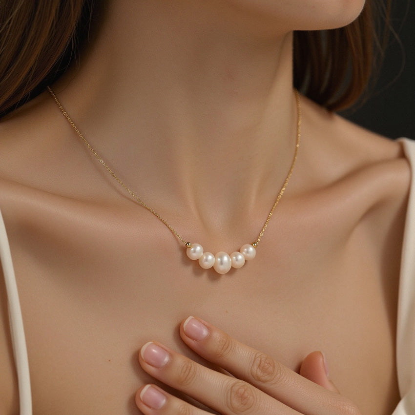 Pearl Cluster Necklace (Bundle)