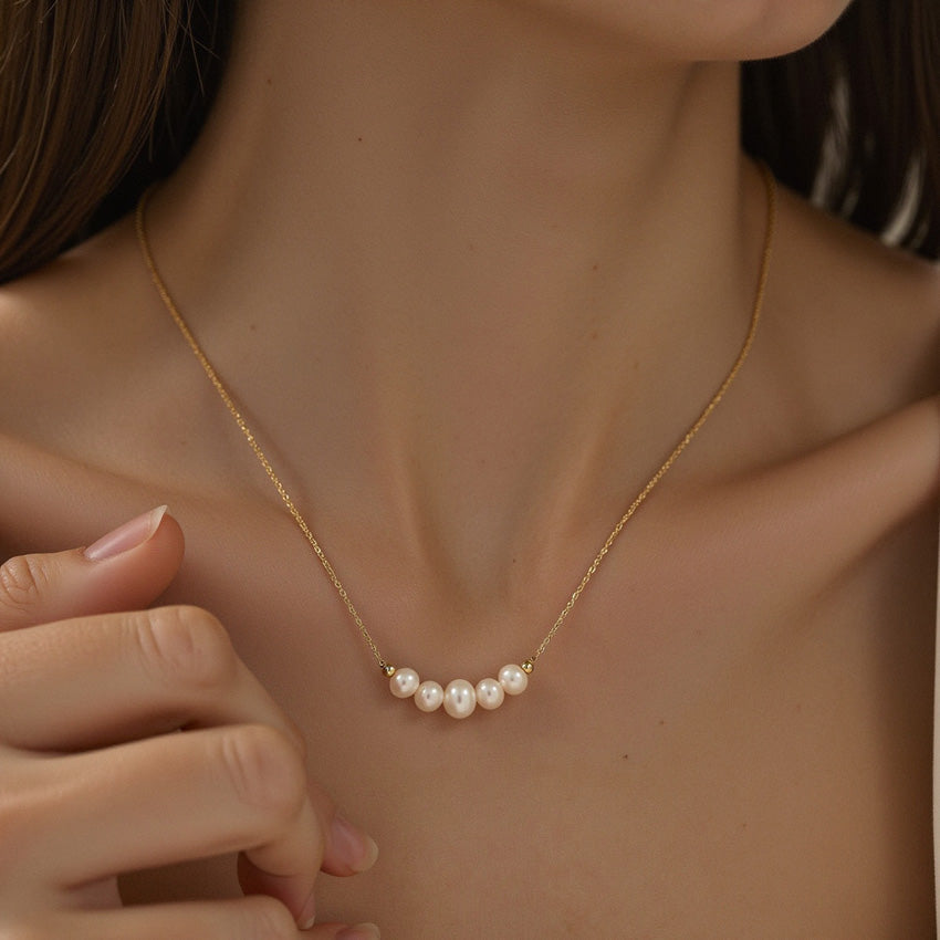 Pearl Cluster Necklace (Bundle)