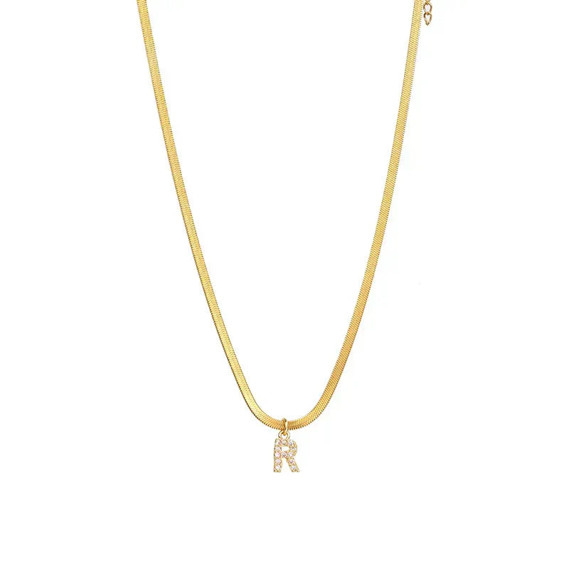 Initial Herringbone Necklace