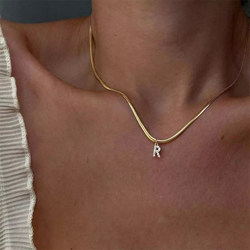 Initial Herringbone Necklace (Bundle)