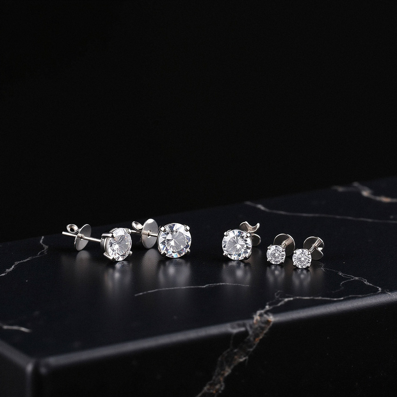 Solitaire x5 Stud Earrings