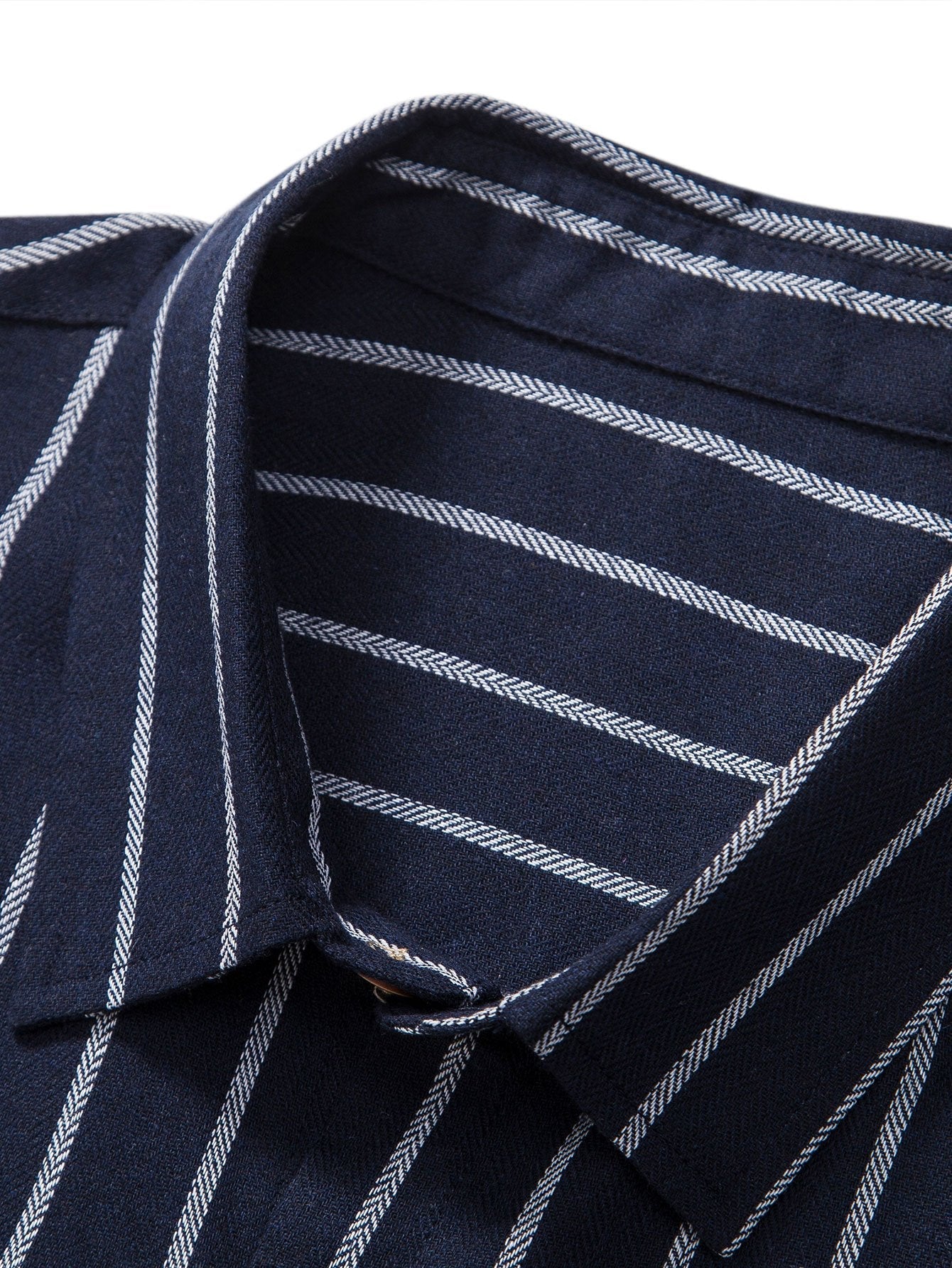Cotton Blend Striped Button Up Shirt & Crinkle Textured Straight Leg Pants