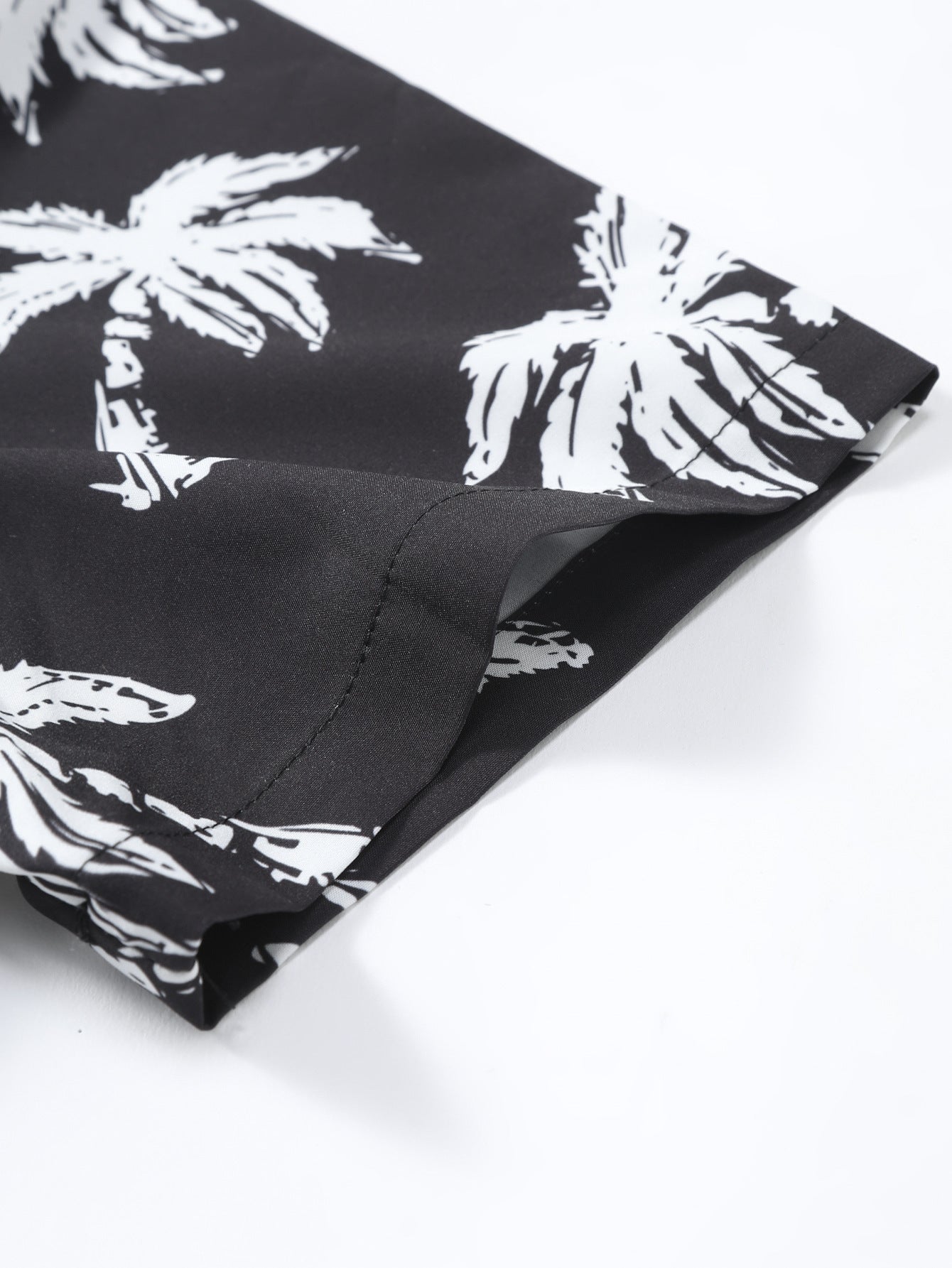 Palm Tree Print Button Up Shirt & Swim Shorts