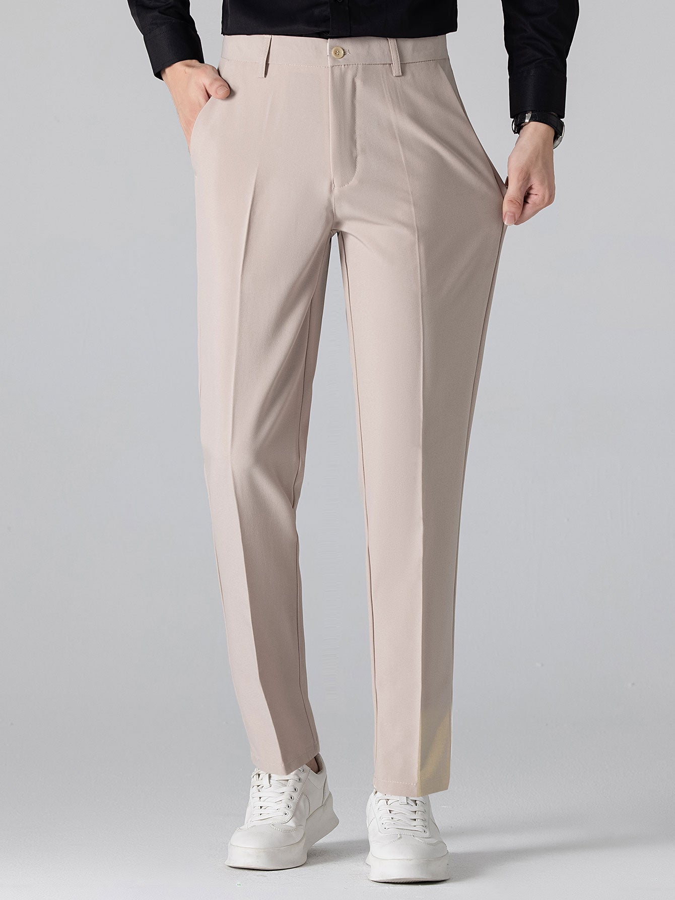 Twisted Jacquard Knit Shirt & Slim Fit Tapered Trousers