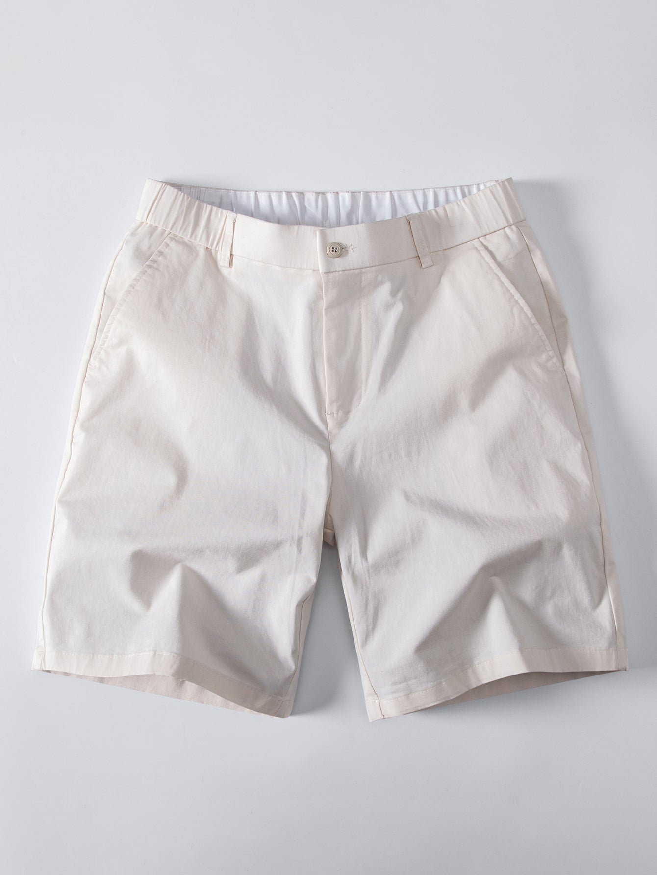 Contrast Trim Waffle Ringer T-Shirt & Elastic Waist Chino Shorts