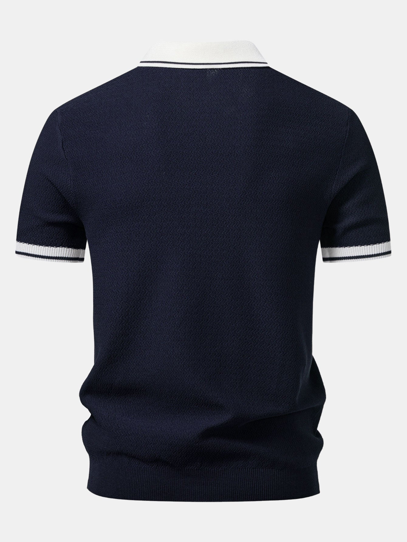 Contrast Zipper Knit Polo & Slim Fit Tapered Trousers