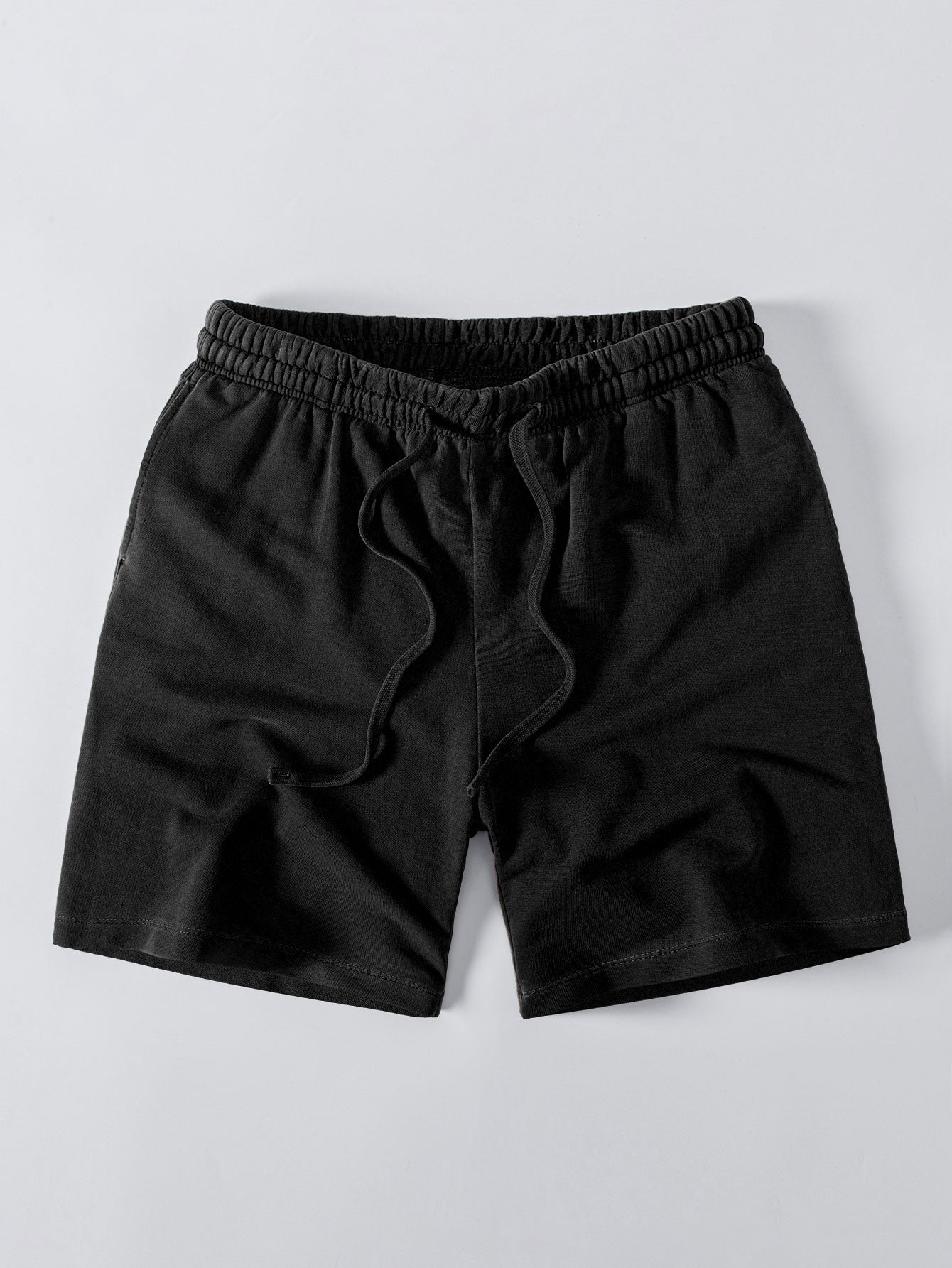 Relax Fit Heavyweight Washed Drop Shoulder T-Shirt & Washed Distressed Drawstring Shorts