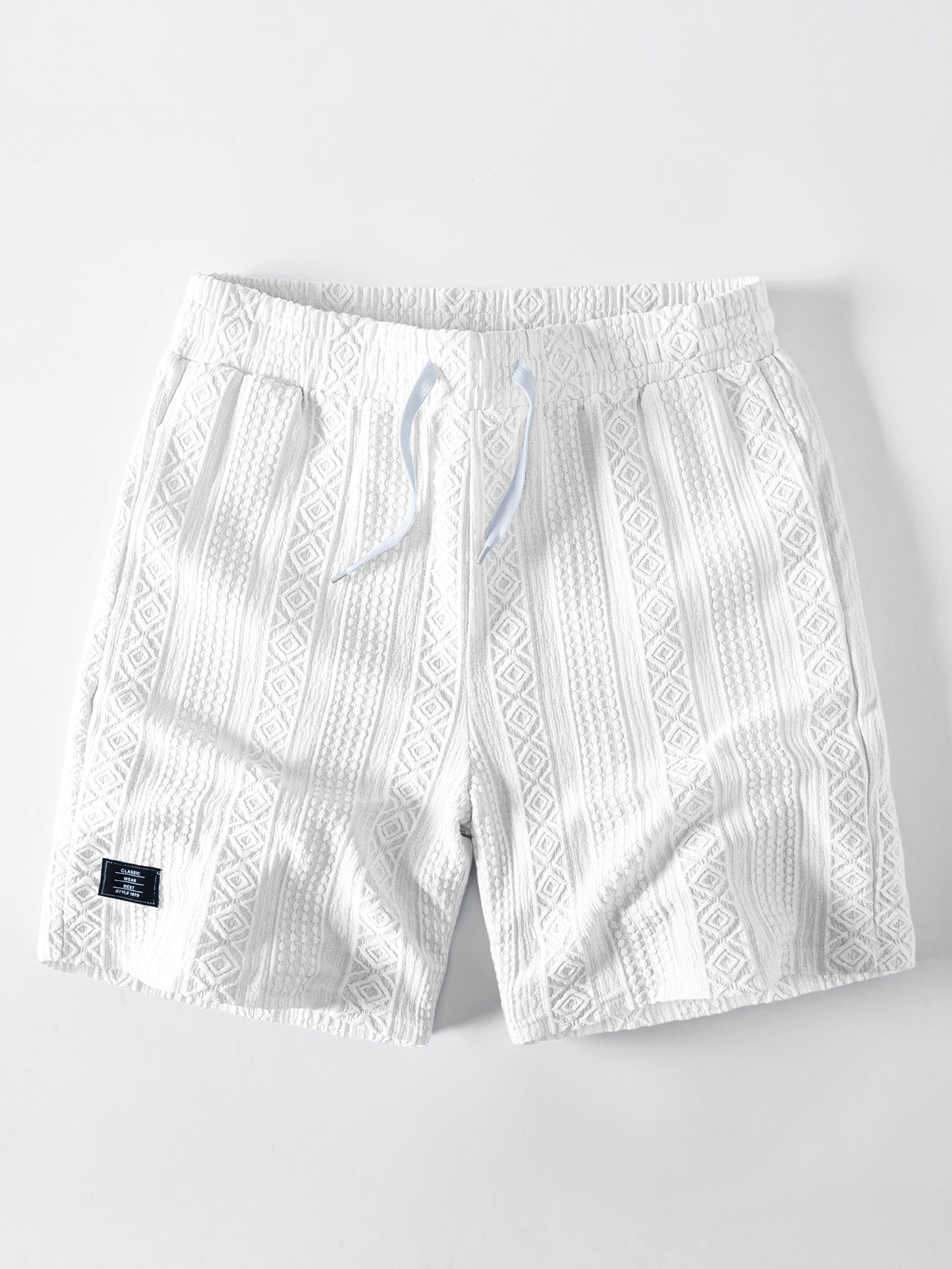 Geometry Jacquard Button Up Shirt & Drawstring 8" Shorts Set