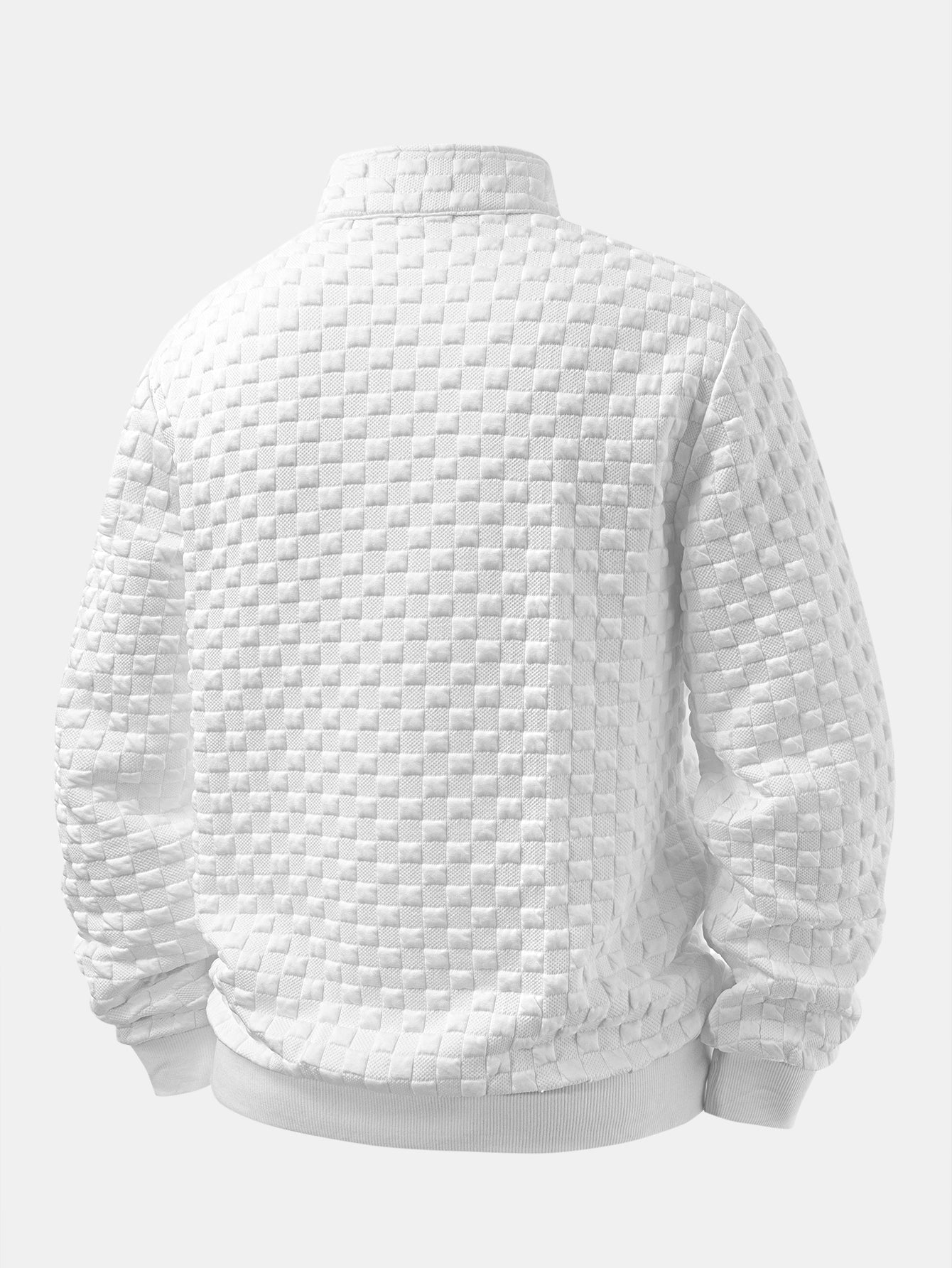 Checkerboard Jacquard Quarter Zip Sweatshirt & Jogger Pants