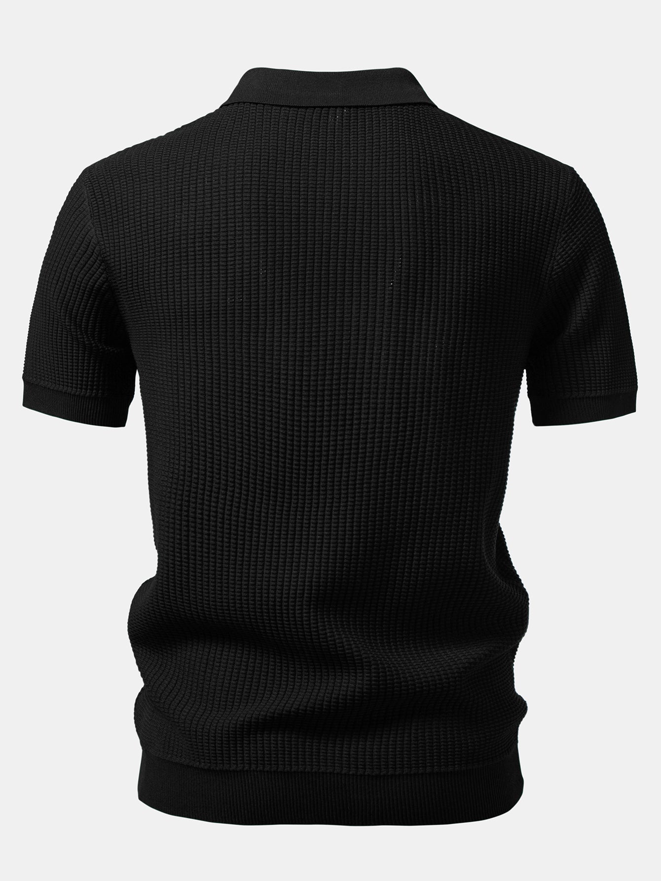Stripe Johnny Collar Knit Polo & Slim Fit Tapered Trousers