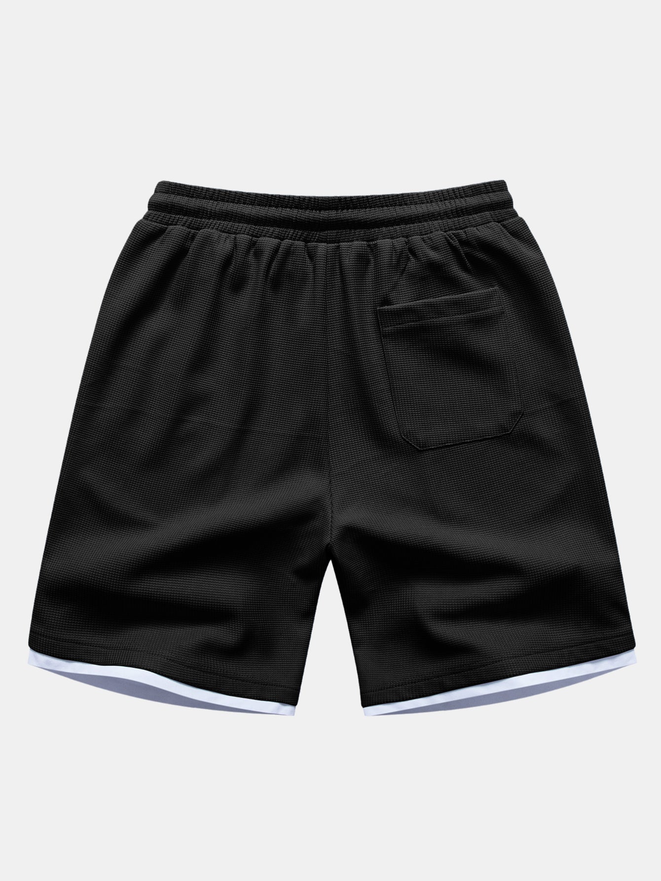 Relax Fit 2 In 1 Notched Collar Waffle T-Shirt & Waffle 7″‌ Shorts