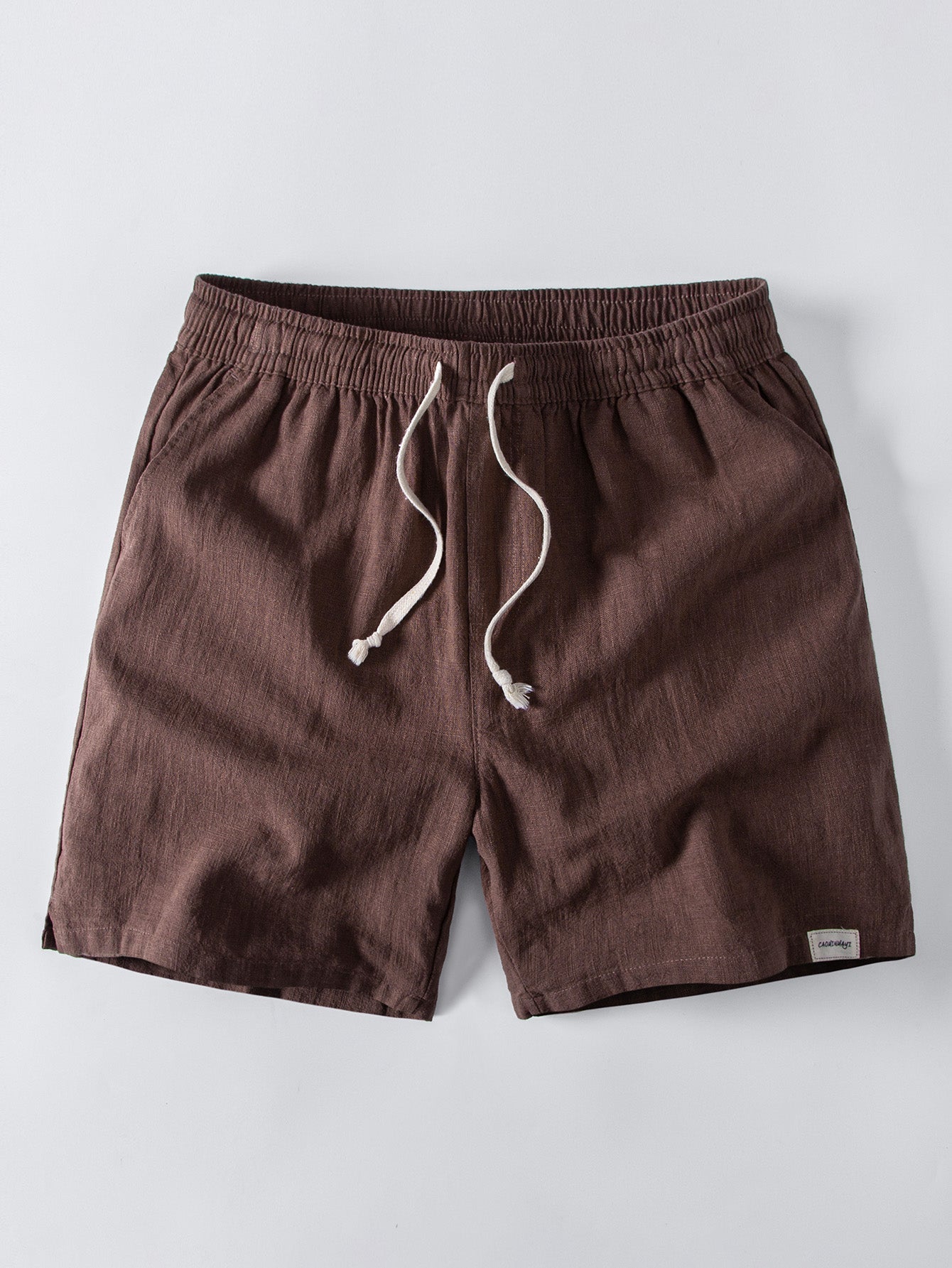 Geometric Jacquard Eyelet Cuban Shirt & Linen Blend Drawstring 7" Shorts