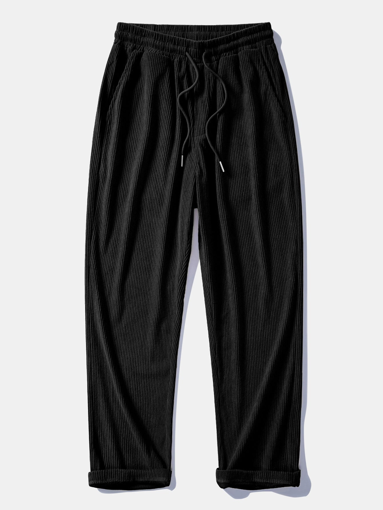 Relax Fit Quarter Zip Ethnic Geometric Patchwork Teddy Sweatshirt & Straight Leg Corduroy Pants