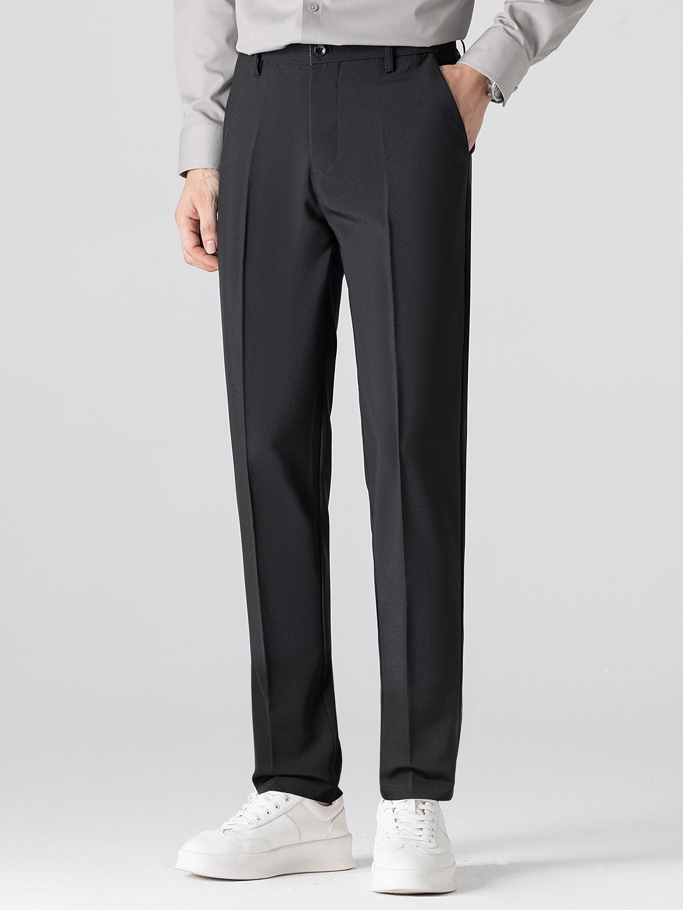 Twist Jacquard V Neck Polo & Slim Fit Tapered Trousers