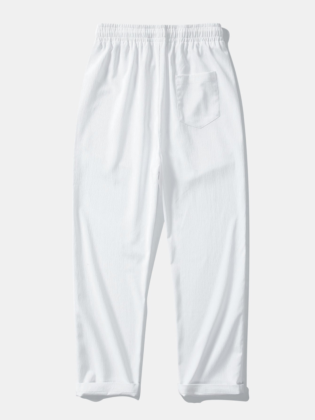 Crinkled Textured Button Up Shirt & Straight Leg Pants