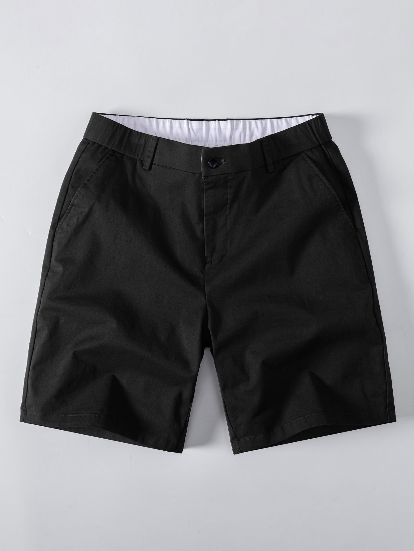 Geometric Jacquard Johnny Collar Polo & Elastic Waist Chino Shorts