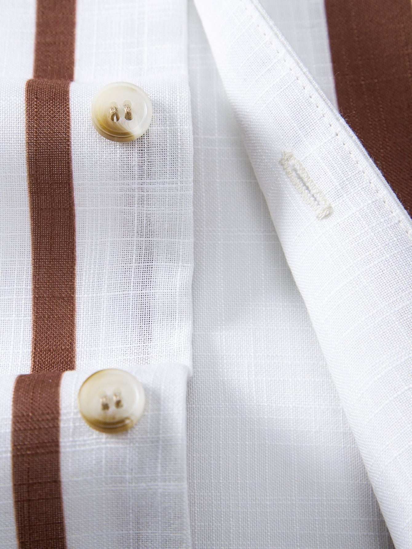 Linen Look Stripe Cuban Shirt & Linen Blend Drawstring 7" Shorts