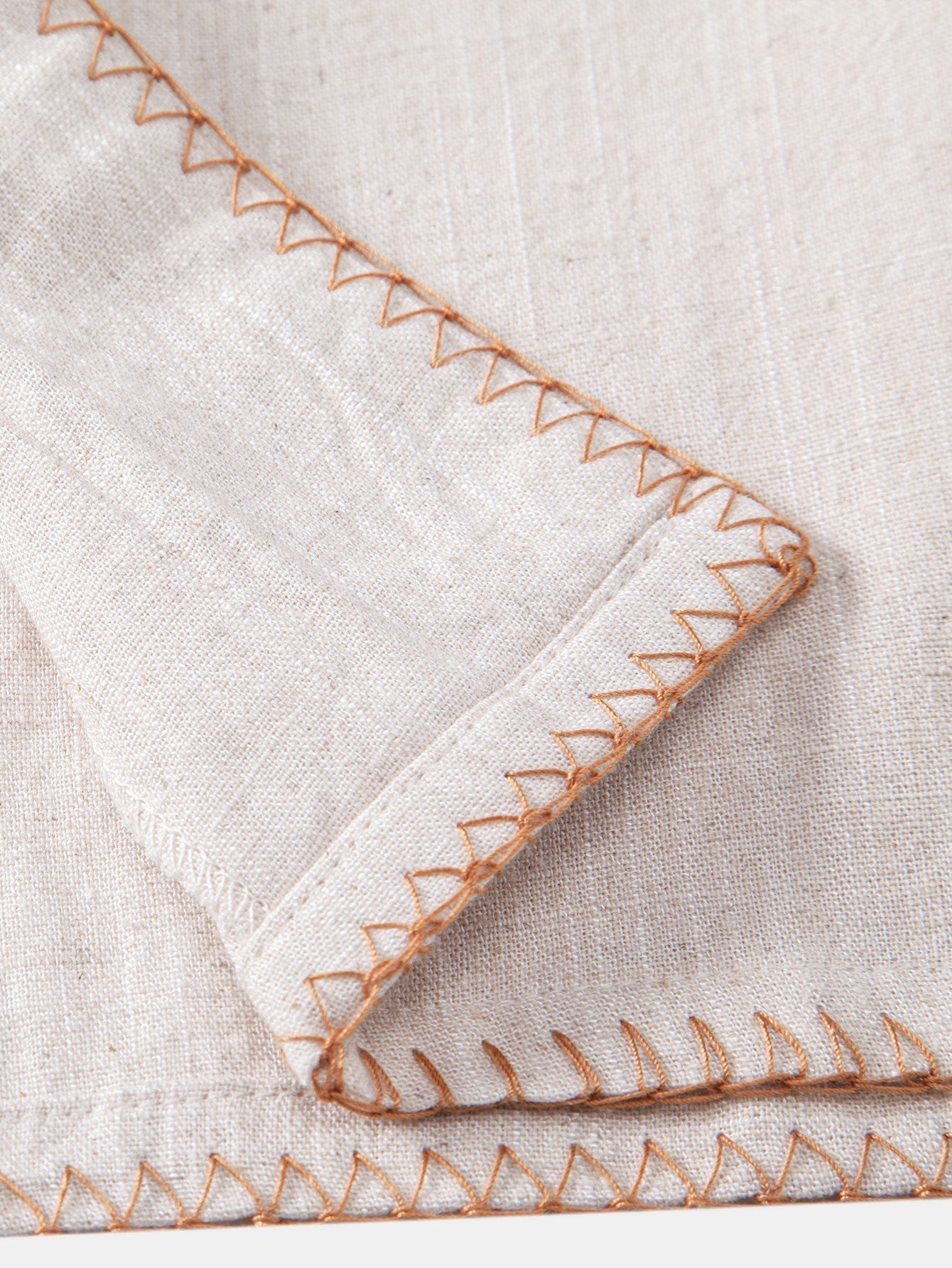 Contrast Stitching Linen Rayon Blend Cuban Shirt & Crinkle Textured Straight Leg Pants