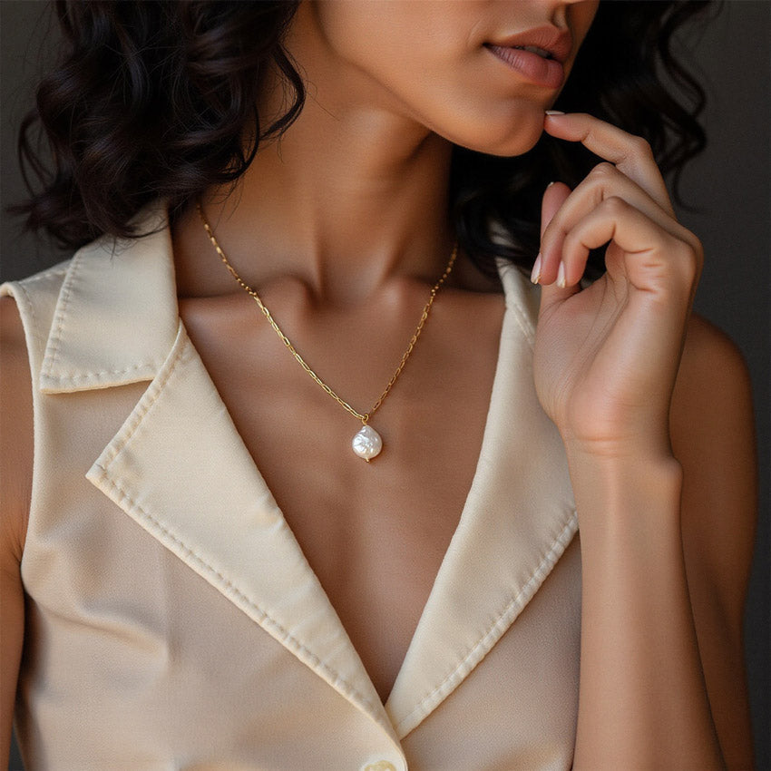 Coin Pearl Paperclip Necklace (Bundle)